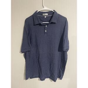 Peter Millar Polo Shirt Mens XL Blue Pima Cotton Silk Blend